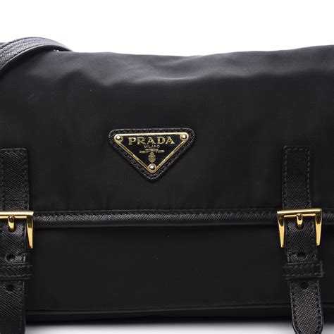 prada mail bag with adjustable strap|PRADA Tessuto Nylon Saffiano Logo Messenger Bag Black .